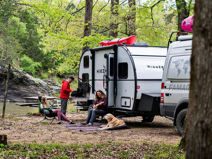 Winnebago Hike camping by the river