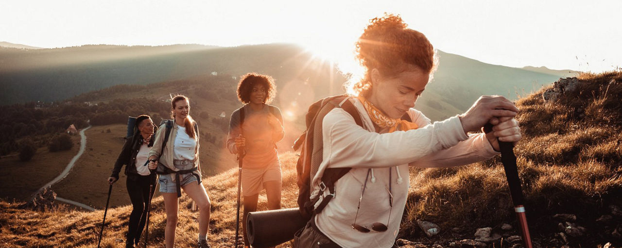 Women hiking