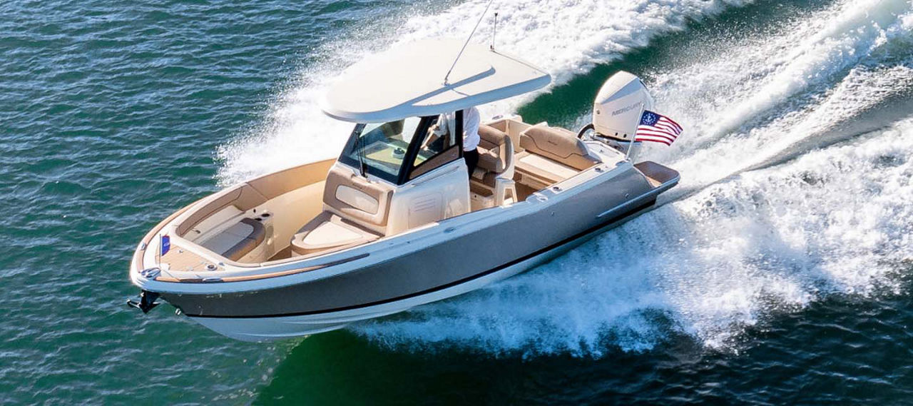 catalina boat on the water