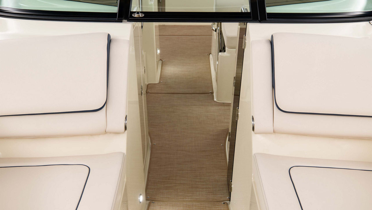 calypso 24 gallery interior 14 hinged wind door that folds to deck in bow area