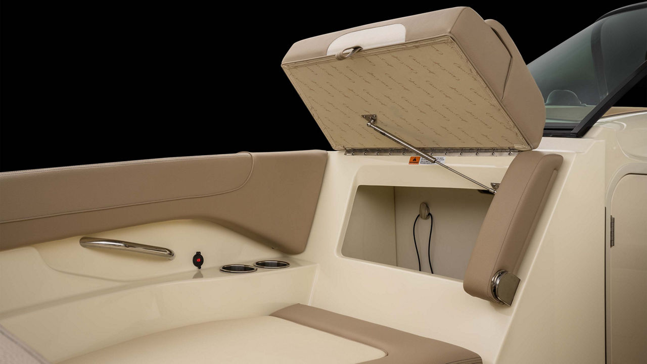 calypso 28 gallery interior 14 fender storage behind starboard backrest