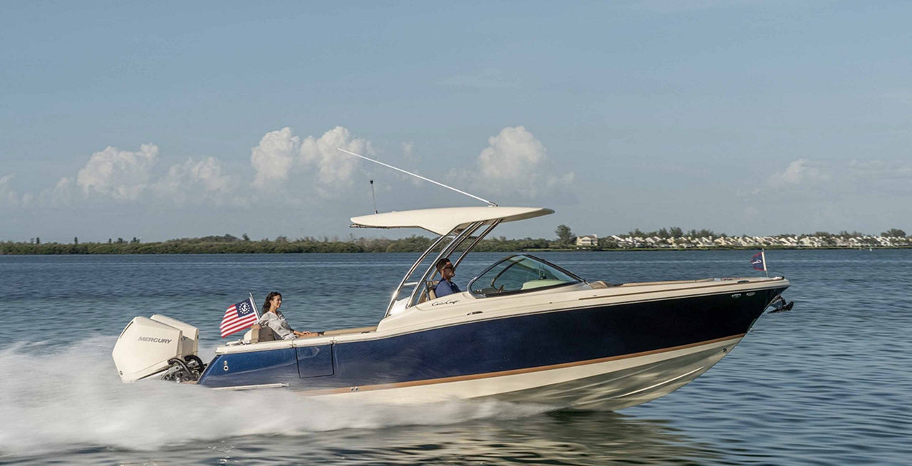 calypso 28 boat view on the water