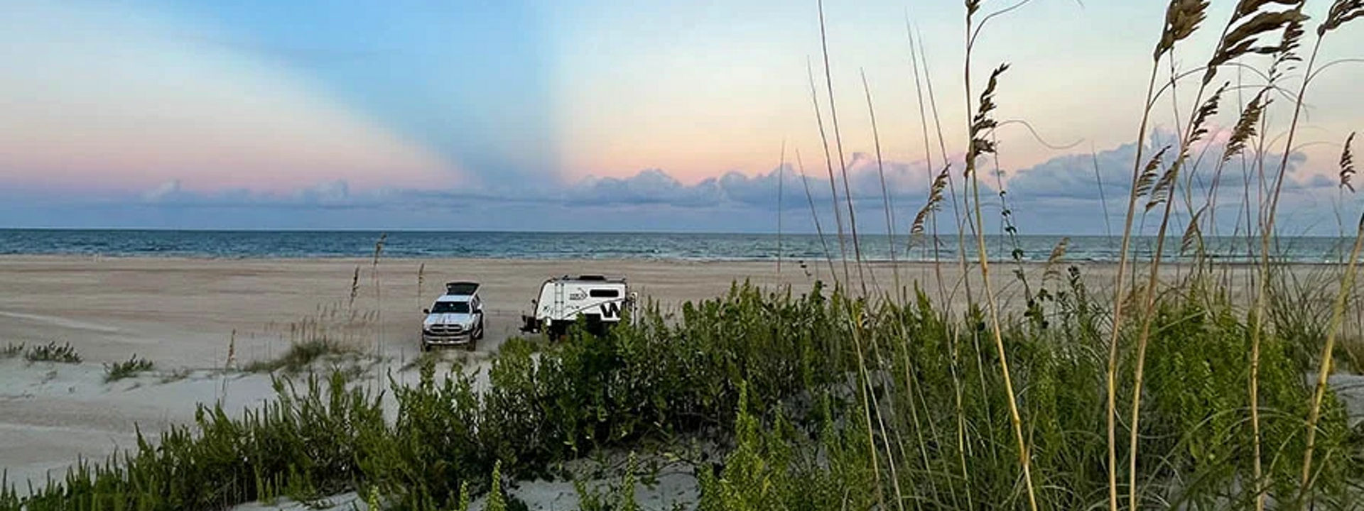 cape lookout with winnebago camper