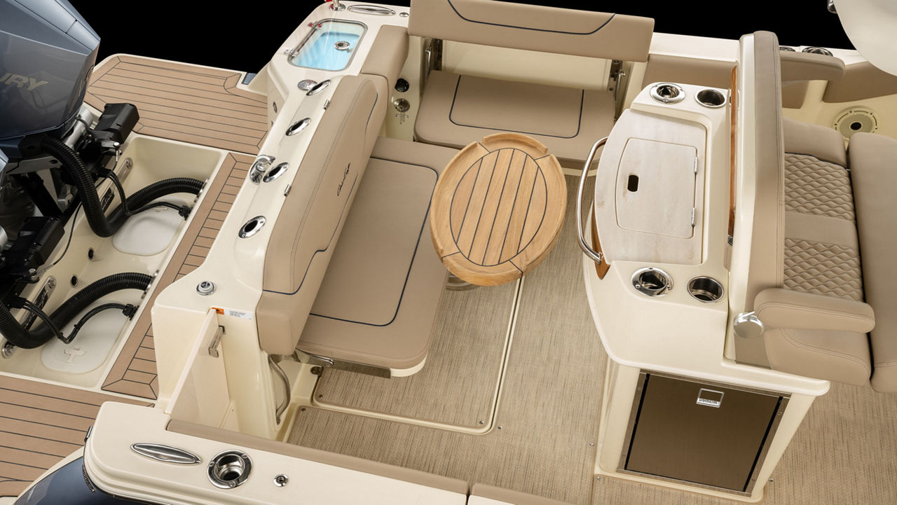 catalina 28 gallery interior 15 configurable fold away aft seating with teak table