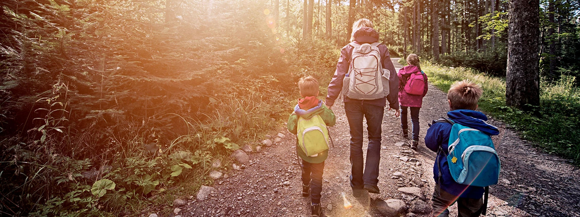 family on hiking trip