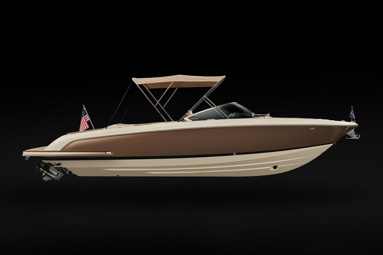 Boat with Bimini Top 