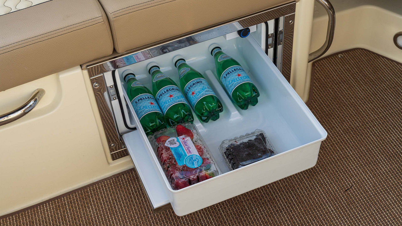 Cooler with drinks inside