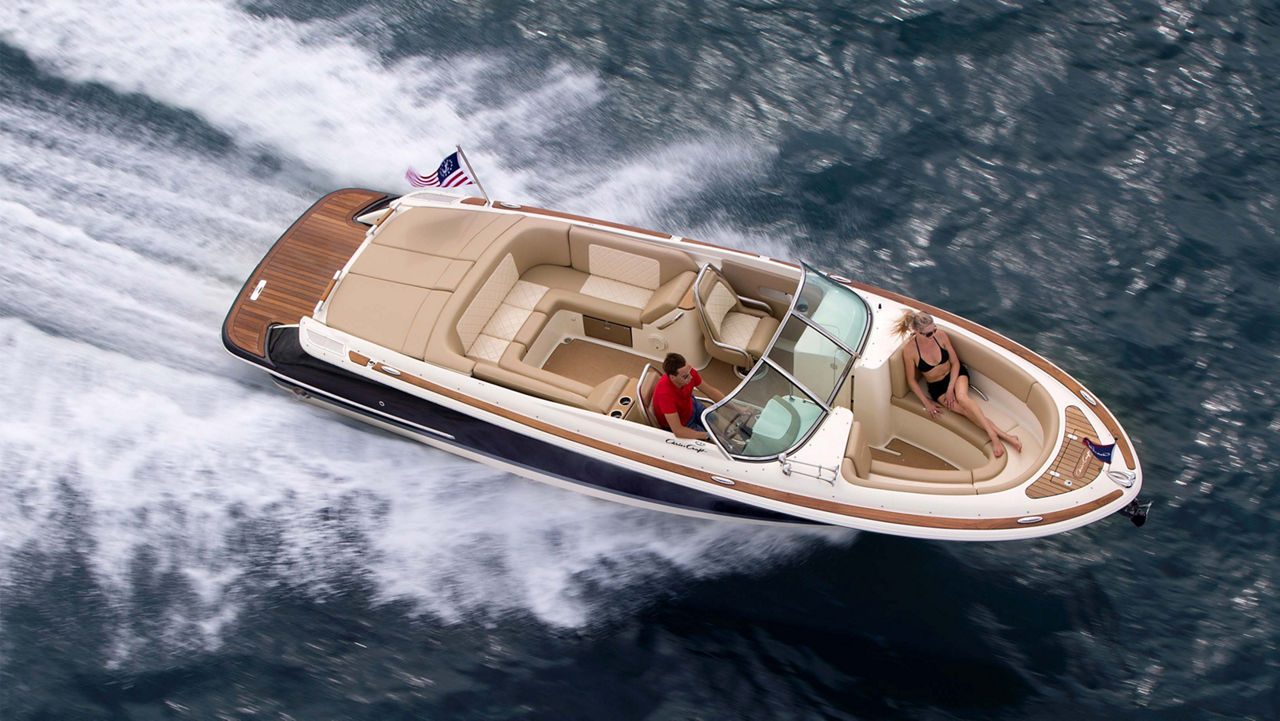 Above view of chris craft boat