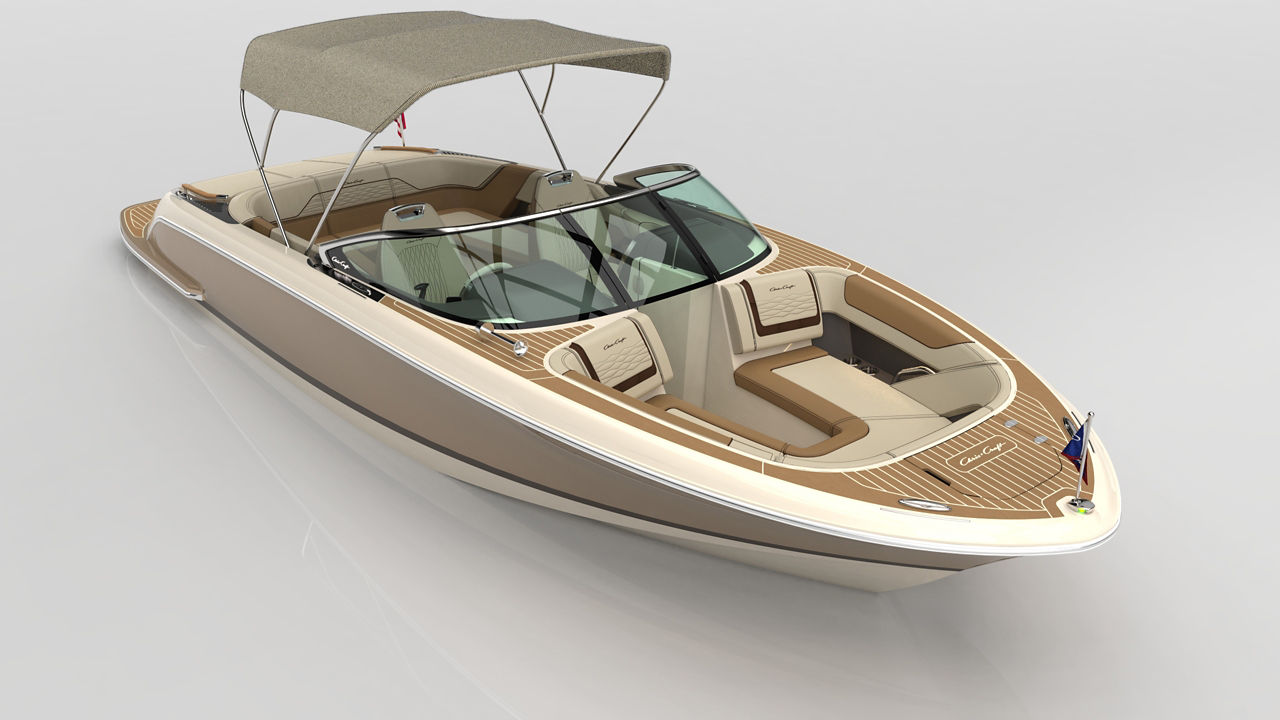 Boat with Bimini Top 
