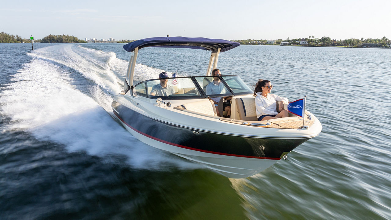 Sportster 25 boat on the water