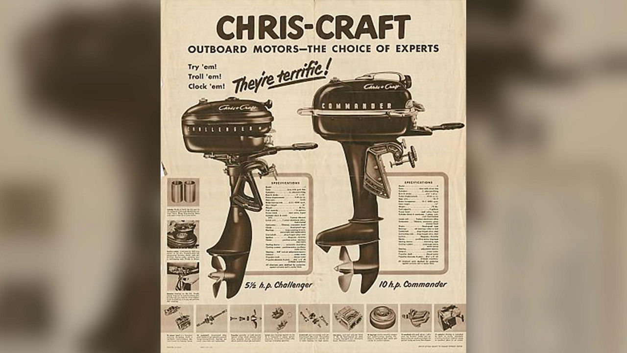 A chris craft brochure showing engine rotors